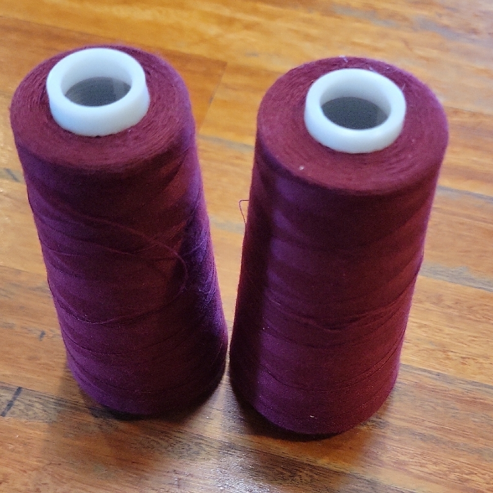 Burgundy Sewing Thread Spools